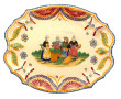 HENRIOT QUIMPER - Paire de plats à bords