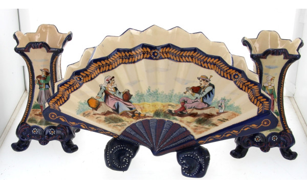 HB QUIMPER - Importante garniture en faï
