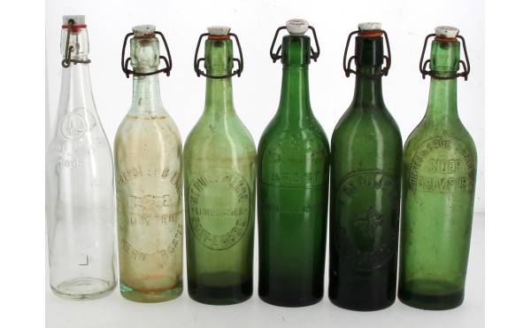 6 bouteilles ancienne bouchon porcelaine