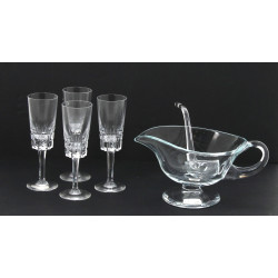 Saucière en verre avec sa cuillère : on 
