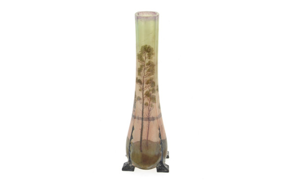 Edouard BECKEN - Vase soliflore en verre
