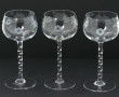 9 verres roemers en verre gravé de fleur
