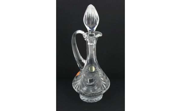 Grande aiguière en cristal taillé avec b