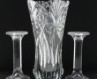 Paire de bougeoirs en verre H 18,5 cm : 