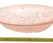 DEGUE - Vasque en verre pressé moulé ros