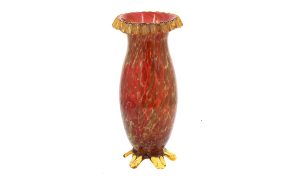 Vase en verre marbré couleur miel, H 33 