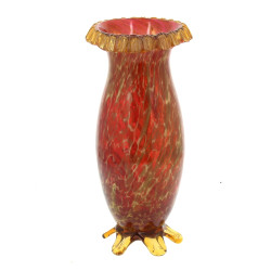 Vase en verre marbré couleur miel, H 33 