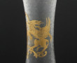 Vase fin XIXème en verre givré décor or 