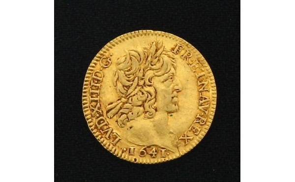 1/2 Louis d'or à la mèche courte 1641 po