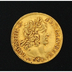 1/2 Louis d'or à la mèche courte 1641 po