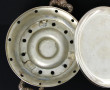 Chauffe-plat ancien en métal argenté, an