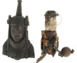 Afrique - Tête Oba du Bénin en bois scul