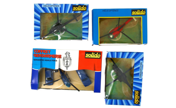 SOLIDO - 4 coffrets avec hélicoptères ( 