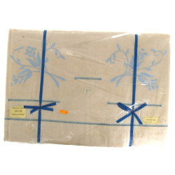 2 draps en coton pur, broderies décor fl