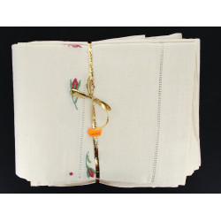 lot de deux draps anciens brodés dont un