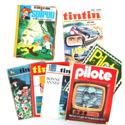Lot de BD souples et qqs rigides Tintin,