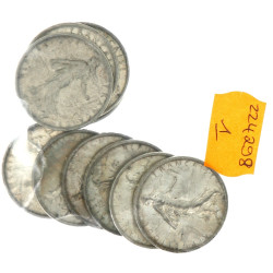 10 pièces de 5 F argent années 60, poids