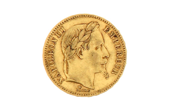 20 fr Nap III tête laurée 1867 or, poids