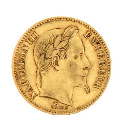 20 fr Nap III tête laurée 1867 or, poids