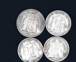 Lot de 4 pièces en argent : une pièce de