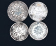 Lot de 4 pièces en argent : une pièce de