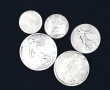 France - Lot de 5 pièces en argent : une
