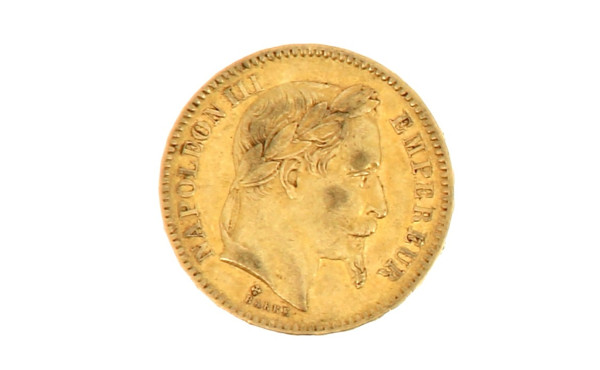 20 fr Nap III tête laurée 1862 or, poids