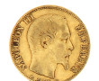 20 fr Nap III tête nue 1853 or, poids 6,