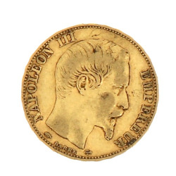 20 fr Nap III tête nue 1856 or, poids 6,