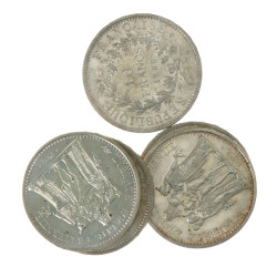 5 p. 10 fr argent années 60/70 poids 125