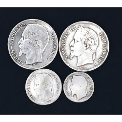 France Napoléon III - Lot de 4 pièces en