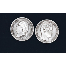 France XIXème - Lot de 2 pièces de 5 F é