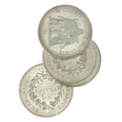 4 p. De 50 fr argent années 1974 à 1977