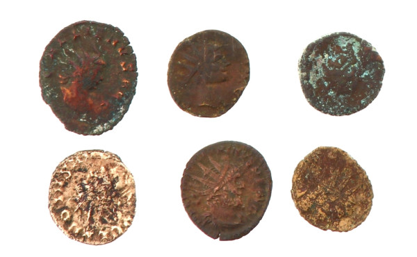 6 monnaies romaines billon Claude, Galli