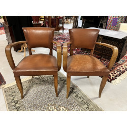 Paire de fauteuils bridges anciens assis