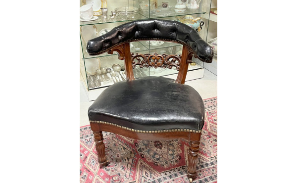 Fauteuil de bureau XIXème recouvert d'un