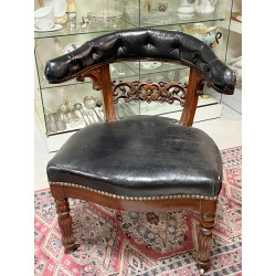 Fauteuil de bureau XIXème recouvert d'un