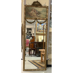 Trumeau et sa console 1/2 lune en bois e