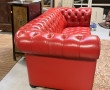 Canapé Chesterfield en cuir rouge (qqs g