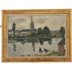 Henri RETROUVEY (XIXè-Xxè) "Lavandières 