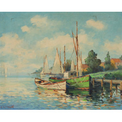 CLERMONT (Xxème) "Marine, bateaux amarré