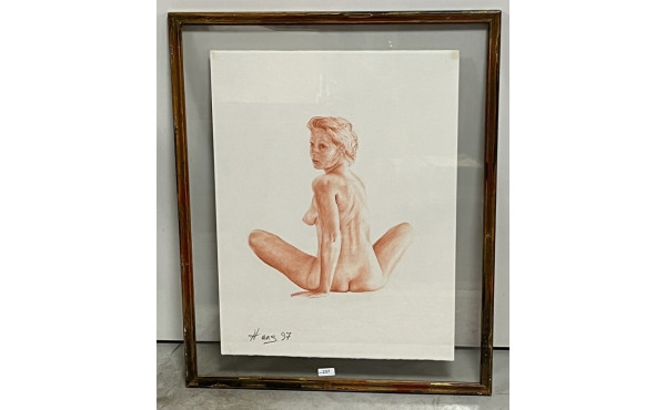 HANS (Xxème) "Nu féminin", sanguine, sig