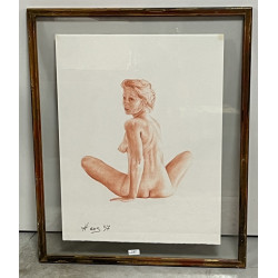 HANS (Xxème) "Nu féminin", sanguine, sig