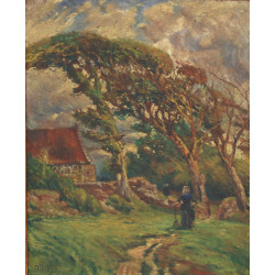 Edvard DIRIKS (1855-1930) "Paysage de ca