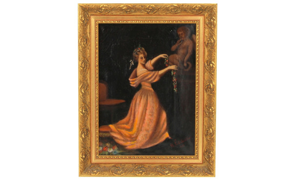 Ecole fin XIXème "Jeune fille à l'angelo