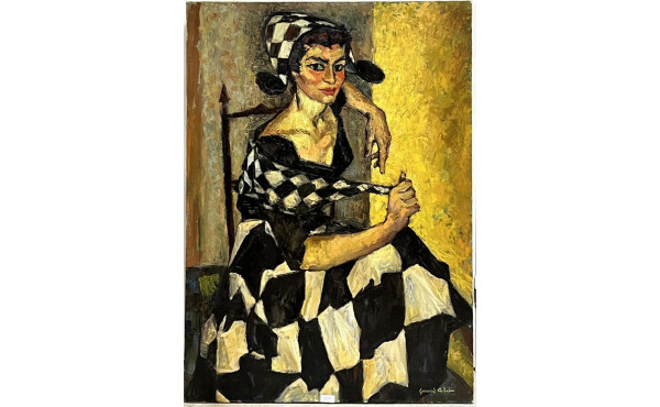 Gérard CABET (Xxème) "L'Arlequine en dam