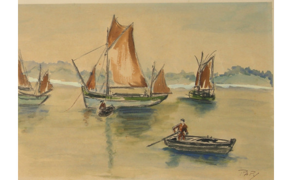 Ecole Bretonne milieu Xxème "Marine aux 