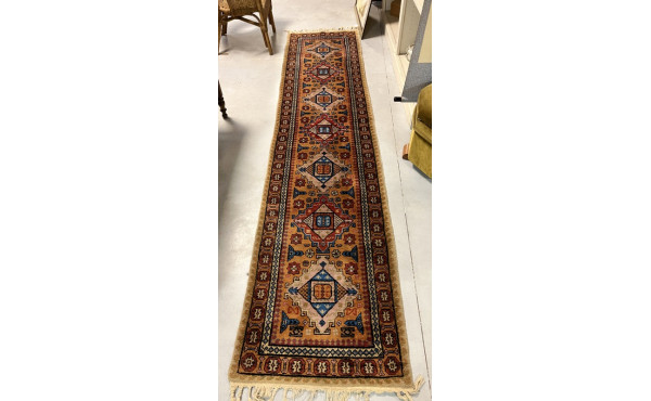 Tapis chemin en laine points noués dans 