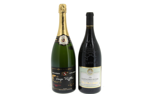 Lot de 2 magnums: - 1 Mg CHAMPAGNE extr