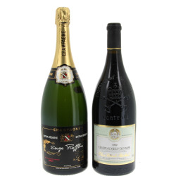 Lot de 2 magnums: - 1 Mg CHAMPAGNE extr